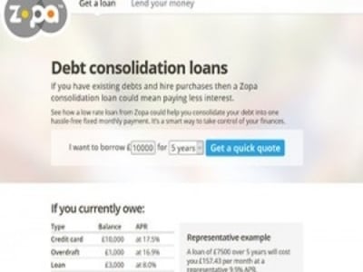 Zopa homepage