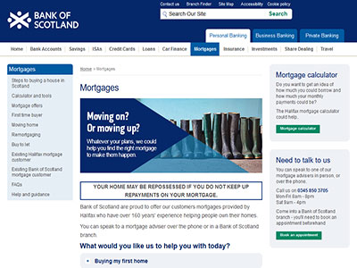 Royal Bank of Scotland homepage