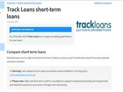 Track Loans homepage