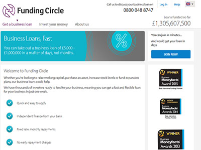 Funding Circle homepage