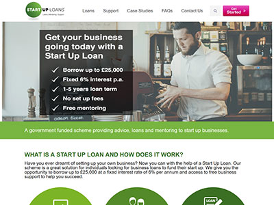 Start Up Loans homepage