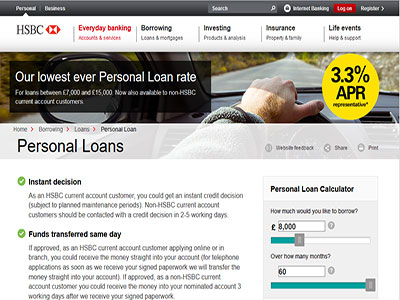 HSBC homepage