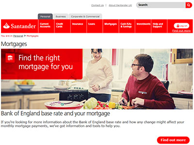 Santander homepage