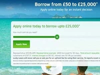 Lucky Loans homepage