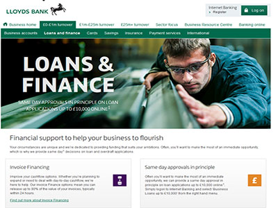 Lloyd’s Bank homepage