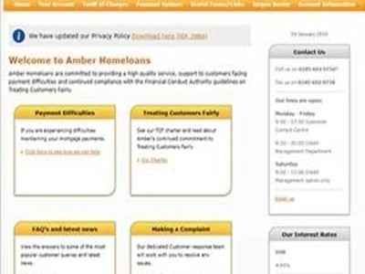 Amber Homeloans homepage