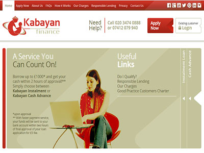 Kabayan Finance homepage