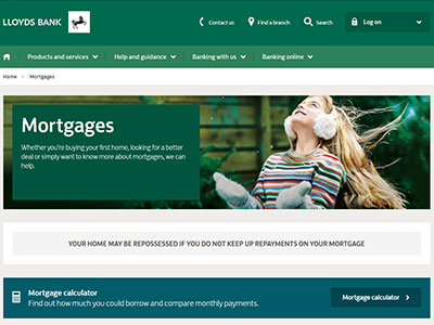 Lloyds Bank homepage