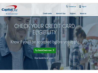 Capital One homepage