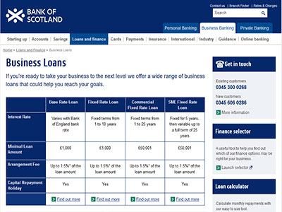 Bank of Scotland homepage