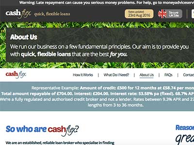 Cash Flex homepage