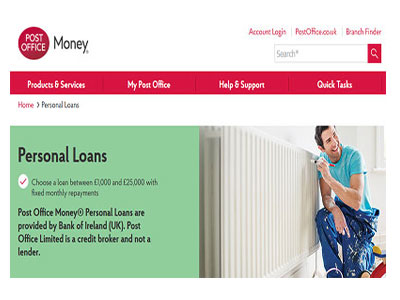 Post Office Money homepage