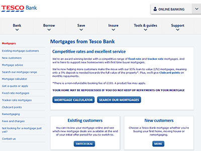 Tesco Bank homepage